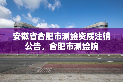 安徽省合肥市测绘资质注销公告，合肥市测绘院