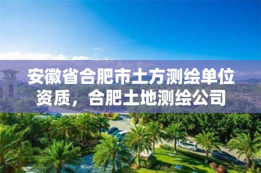 安徽省合肥市土方测绘单位资质，合肥土地测绘公司