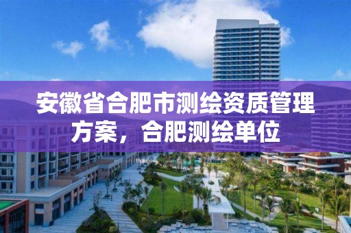 安徽省合肥市测绘资质管理方案，合肥测绘单位