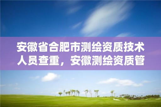 安徽省合肥市测绘资质技术人员查重，安徽测绘资质管理系统