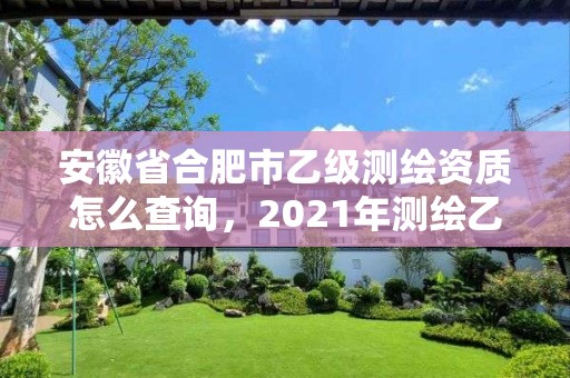 安徽省合肥市乙级测绘资质怎么查询，2021年测绘乙级资质申报条件