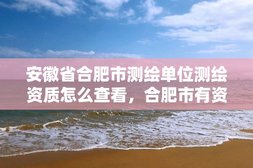 安徽省合肥市测绘单位测绘资质怎么查看，合肥市有资质的测绘公司