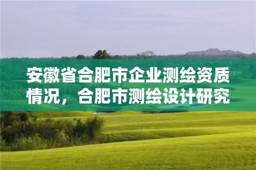 安徽省合肥市企业测绘资质情况，合肥市测绘设计研究院属于企业吗?