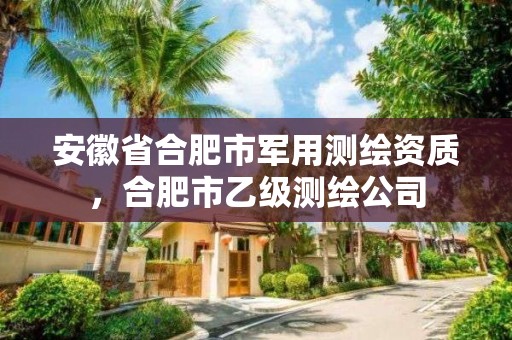 安徽省合肥市军用测绘资质，合肥市乙级测绘公司