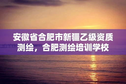 安徽省合肥市新疆乙级资质测绘，合肥测绘培训学校