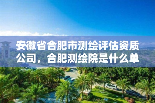 安徽省合肥市测绘评估资质公司，合肥测绘院是什么单位