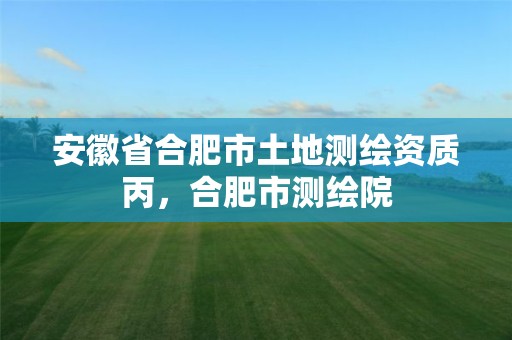 安徽省合肥市土地测绘资质丙，合肥市测绘院