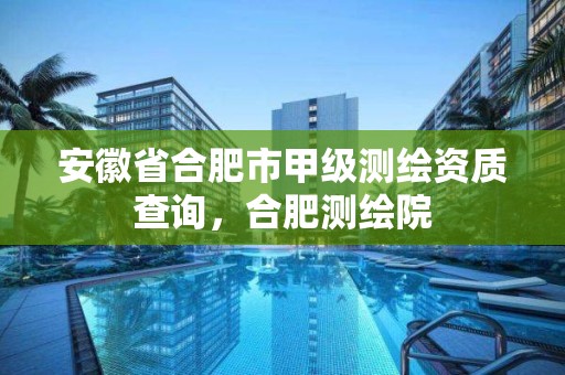 安徽省合肥市甲级测绘资质查询，合肥测绘院