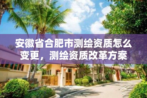 安徽省合肥市测绘资质怎么变更，测绘资质改革方案