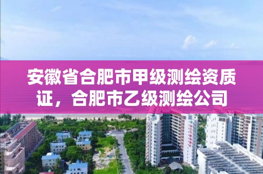 安徽省合肥市甲级测绘资质证，合肥市乙级测绘公司