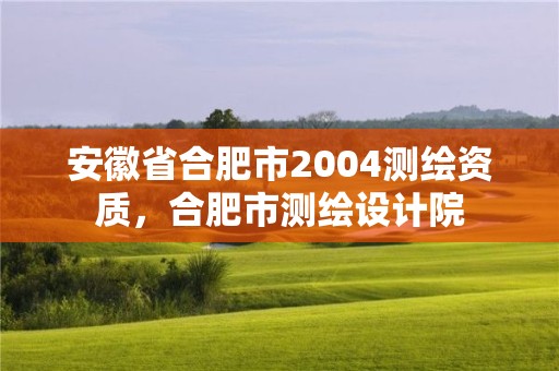 安徽省合肥市2004测绘资质，合肥市测绘设计院