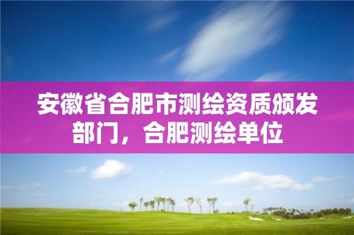 安徽省合肥市测绘资质颁发部门，合肥测绘单位