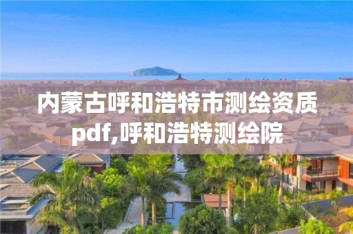 内蒙古呼和浩特市测绘资质pdf,呼和浩特测绘院