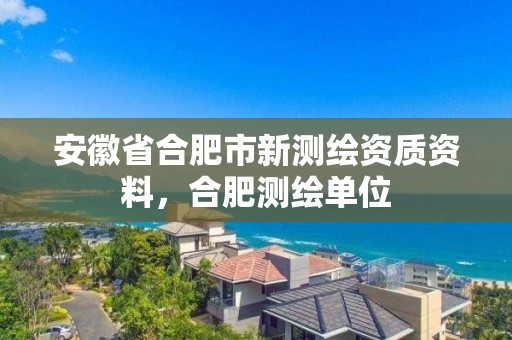 安徽省合肥市新测绘资质资料，合肥测绘单位