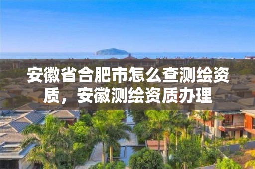 安徽省合肥市怎么查测绘资质，安徽测绘资质办理