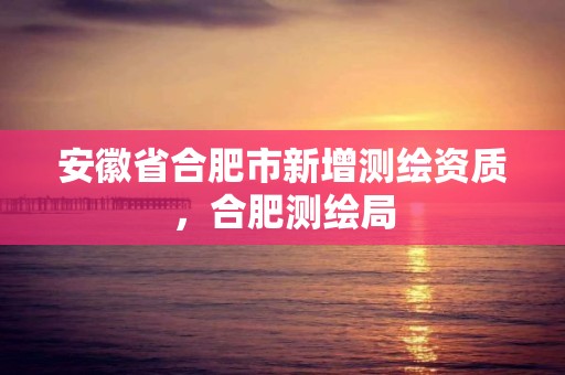 安徽省合肥市新增测绘资质，合肥测绘局