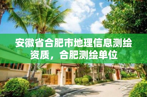 安徽省合肥市地理信息测绘资质，合肥测绘单位