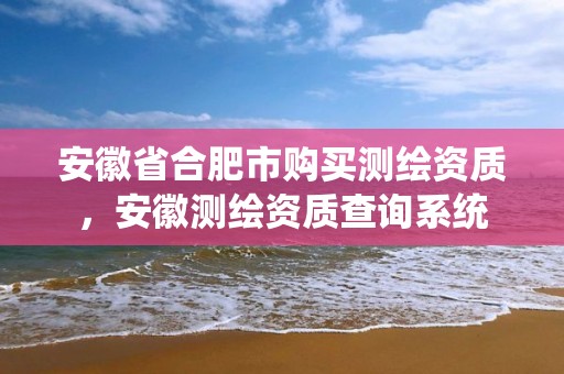 安徽省合肥市购买测绘资质，安徽测绘资质查询系统