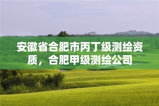 安徽省合肥市丙丁级测绘资质，合肥甲级测绘公司