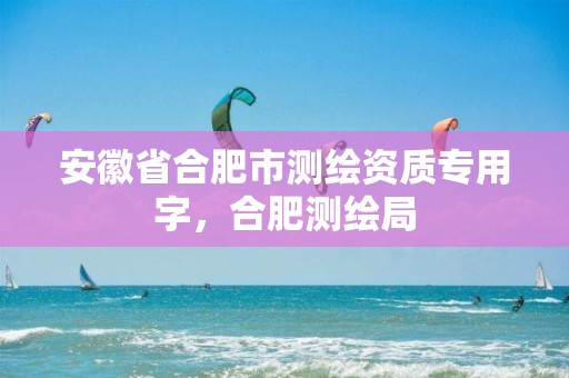 安徽省合肥市测绘资质专用字，合肥测绘局