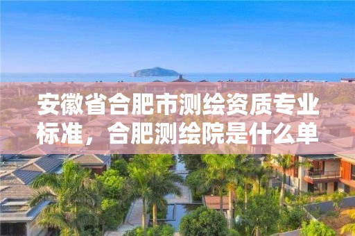 安徽省合肥市测绘资质专业标准，合肥测绘院是什么单位