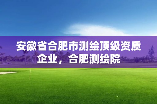 安徽省合肥市测绘顶级资质企业，合肥测绘院