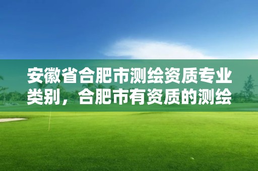 安徽省合肥市测绘资质专业类别，合肥市有资质的测绘公司