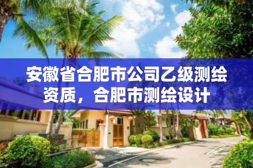 安徽省合肥市公司乙级测绘资质，合肥市测绘设计