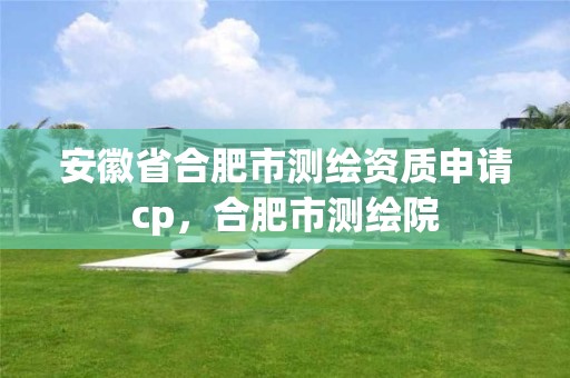 安徽省合肥市测绘资质申请cp，合肥市测绘院