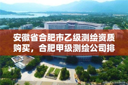 安徽省合肥市乙级测绘资质购买，合肥甲级测绘公司排行