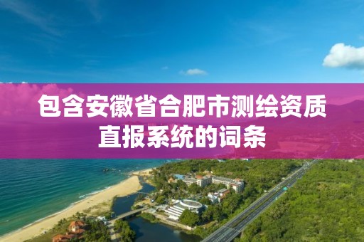 包含安徽省合肥市测绘资质直报系统的词条