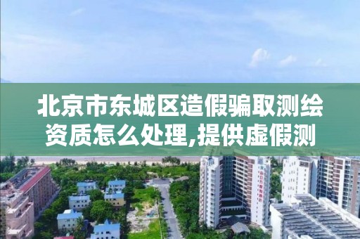 北京市东城区造假骗取测绘资质怎么处理,提供虚假测绘报告成立诈骗共犯吗。