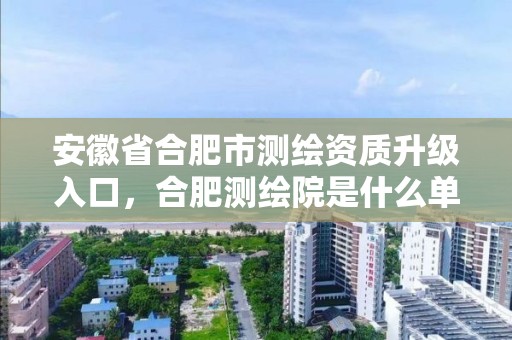 安徽省合肥市测绘资质升级入口，合肥测绘院是什么单位