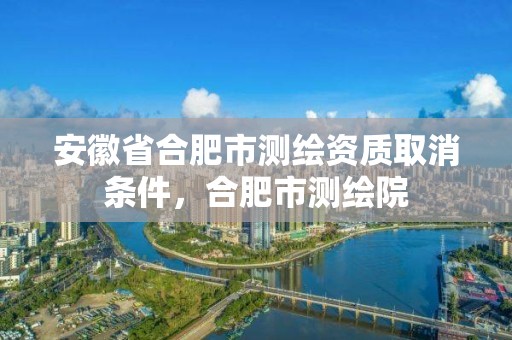 安徽省合肥市测绘资质取消条件，合肥市测绘院