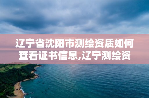 辽宁省沈阳市测绘资质如何查看证书信息,辽宁测绘资质单位。