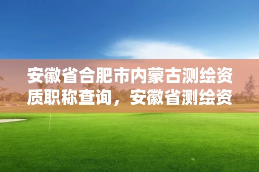 安徽省合肥市内蒙古测绘资质职称查询，安徽省测绘资质管理系统