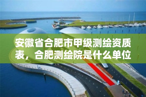 安徽省合肥市甲级测绘资质表，合肥测绘院是什么单位