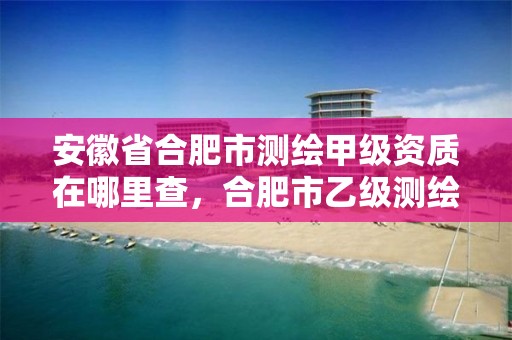 安徽省合肥市测绘甲级资质在哪里查，合肥市乙级测绘公司