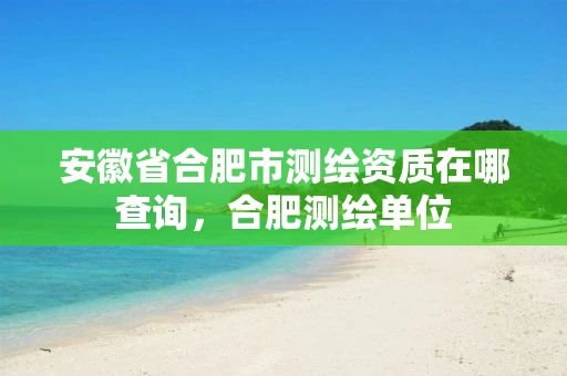 安徽省合肥市测绘资质在哪查询,合肥测绘单位 安徽省合肥市测绘资质在哪查询,合肥测绘单位