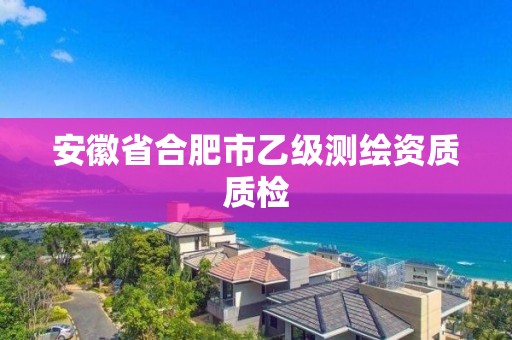 安徽省合肥市乙级测绘资质质检