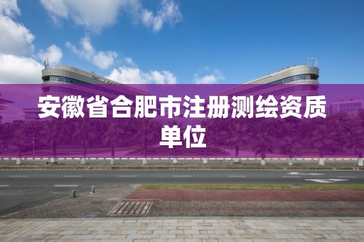 安徽省合肥市注册测绘资质单位