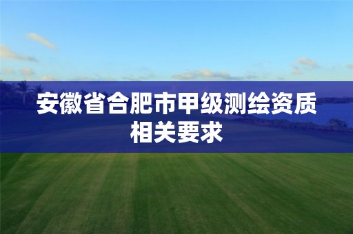 安徽省合肥市甲级测绘资质相关要求