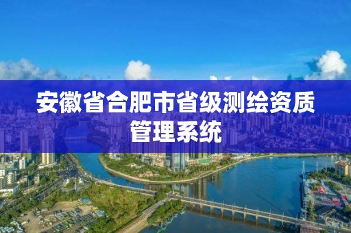 安徽省合肥市省级测绘资质管理系统