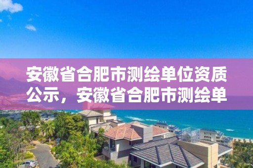 安徽省合肥市测绘单位资质公示，安徽省合肥市测绘单位资质公示公告