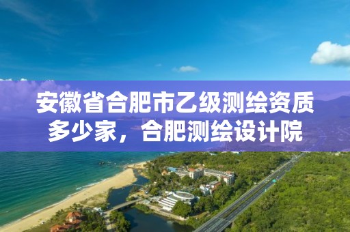 安徽省合肥市乙级测绘资质多少家，合肥测绘设计院