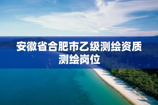 安徽省合肥市乙级测绘资质测绘岗位