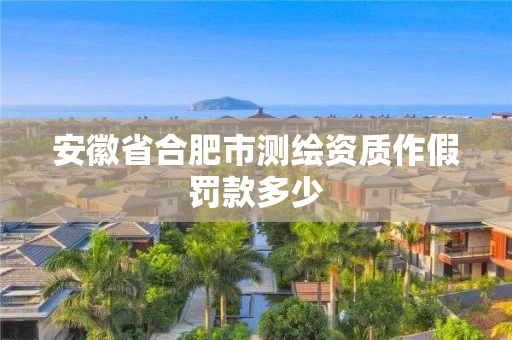 安徽省合肥市测绘资质作假罚款多少 安徽省合肥市测绘资质作假罚款多少