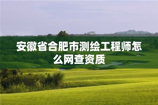 安徽省合肥市测绘工程师怎么网查资质