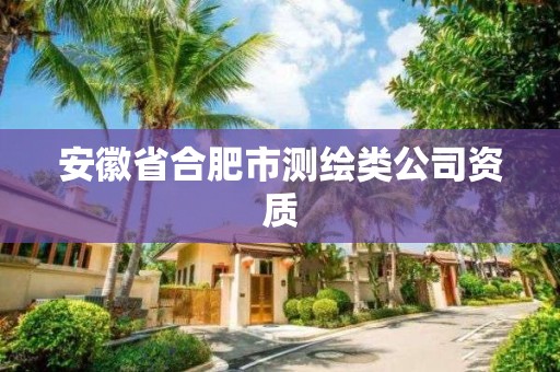 安徽省合肥市测绘类公司资质