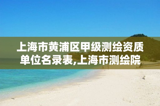 上海市黄浦区甲级测绘资质单位名录表,上海市测绘院级别。